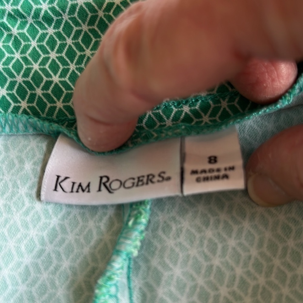 Kim Rogers Size 8 Green White Polka Dot Bermuda Shorts Summer - Picture 9 of 9